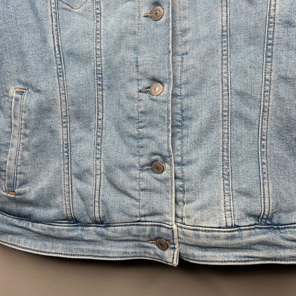 Levi's Denim Trucker Jacket Women's 2X Plus Size Sherpa Quilted Lined Blue Jean - Picture 4 of 10